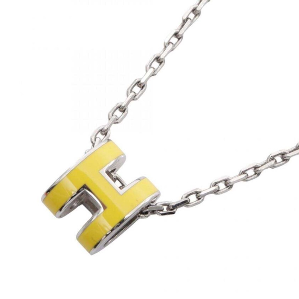 Hermès Pop H Necklace Yellow Palladium (Regular size Not Mini) NIB Silver tone - Picture 3 of 12